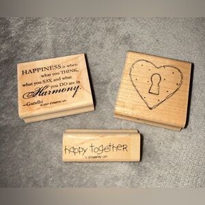 Wooden Sentiment & Heart Keyhole Stamps